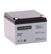 Стационарная свинцово кислотная AGM батарея Challenger AS12-26 12V 26Ah